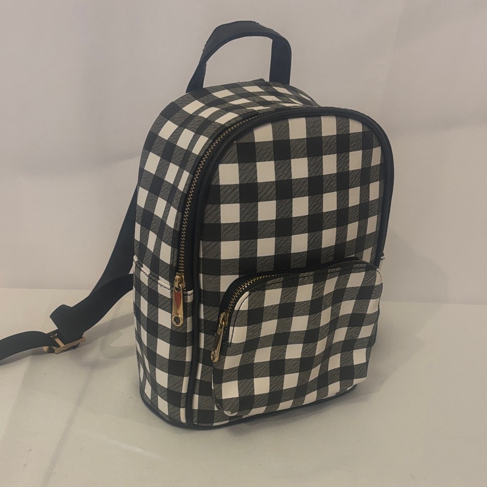 Black and White Checkered Backpack